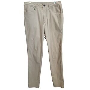 Lululemon ABC Classic Pants 32 Khaki Tan 5 Pocket LM5ADFS Mens Chino